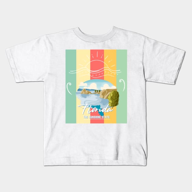 Florida the sunshine state Kids T-Shirt by IWON